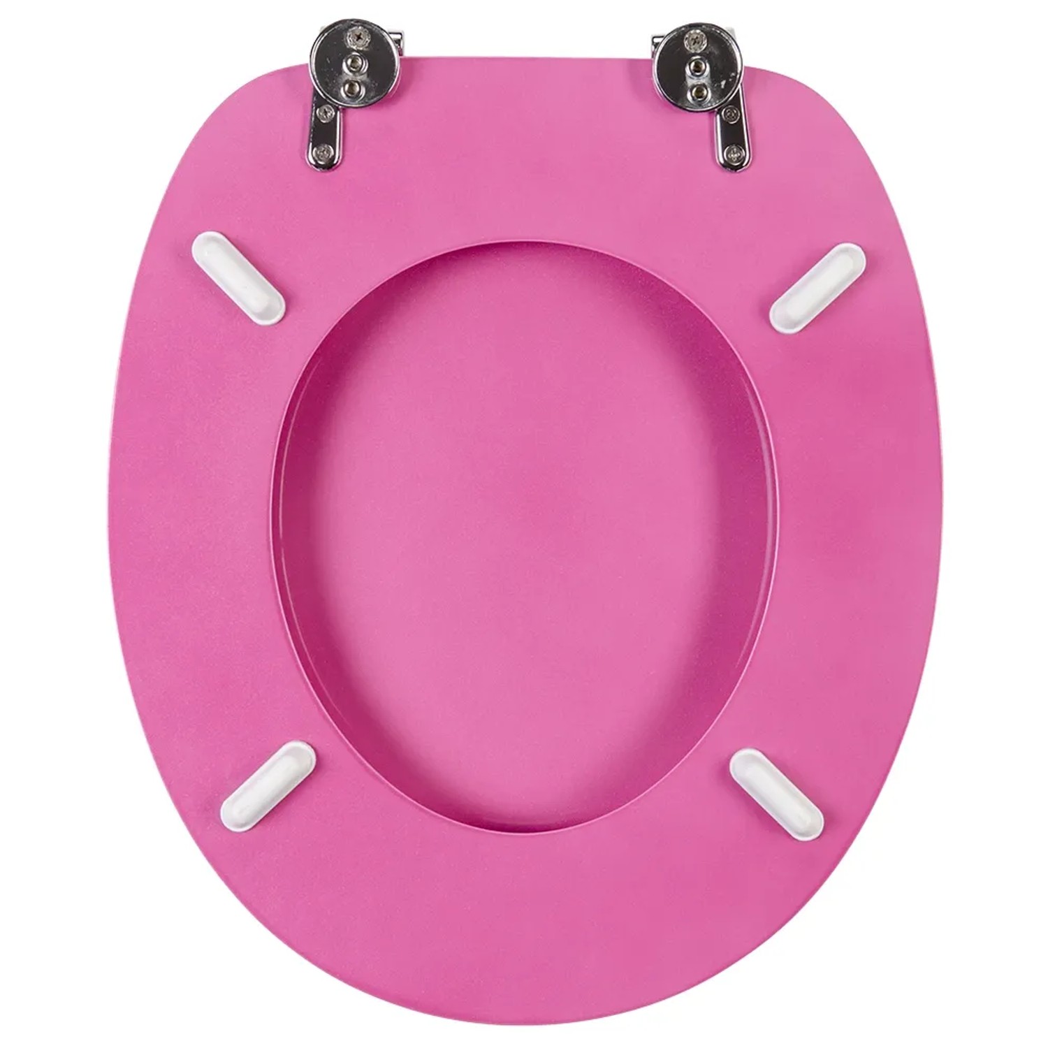Sanilo WC-Sitz Glitzer Pink aus Holz, stabiler Toilettendeckel mit Befestigung.