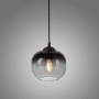 Schwarze Just Light Pendelleuchte Zea mit Rauchglas, 1-flammig.