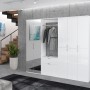 Weißer Inn.Furn Schuhschrank mit 8 Spiegeltüren, Teil der SystemX Garderobe.