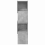Eckschrank Beton Grau aus Holzwerkstoff mit vier offenen, versetzten Fächern.