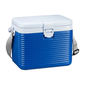 Relaxdays Kühlbox Kunststoff Weiß Blau 8 l 1,26 kg