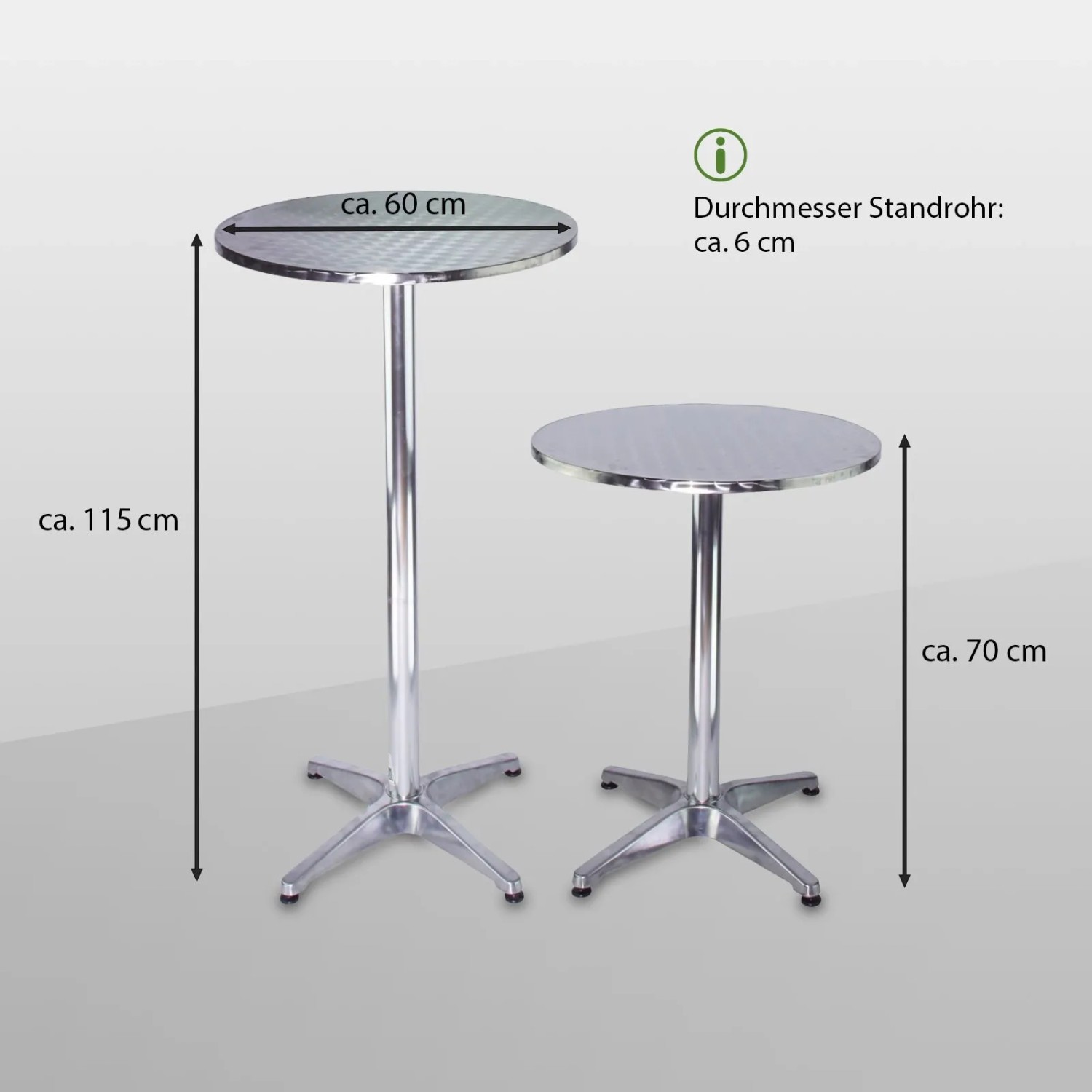 TRUTZHOLM Garten Stehtisch höhenverstellbar Aluminium 2x 70-115 cm Ø 60 cm kaufen bei OBI
