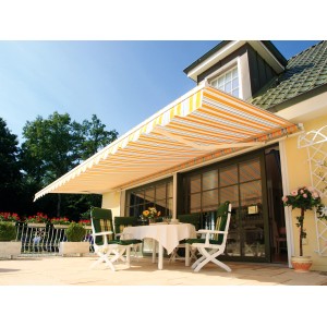 Schutzdach für Markise Star, silbernes Gestell, 305 cm, schützt das Markisentuch vor Wettereinflüssen.