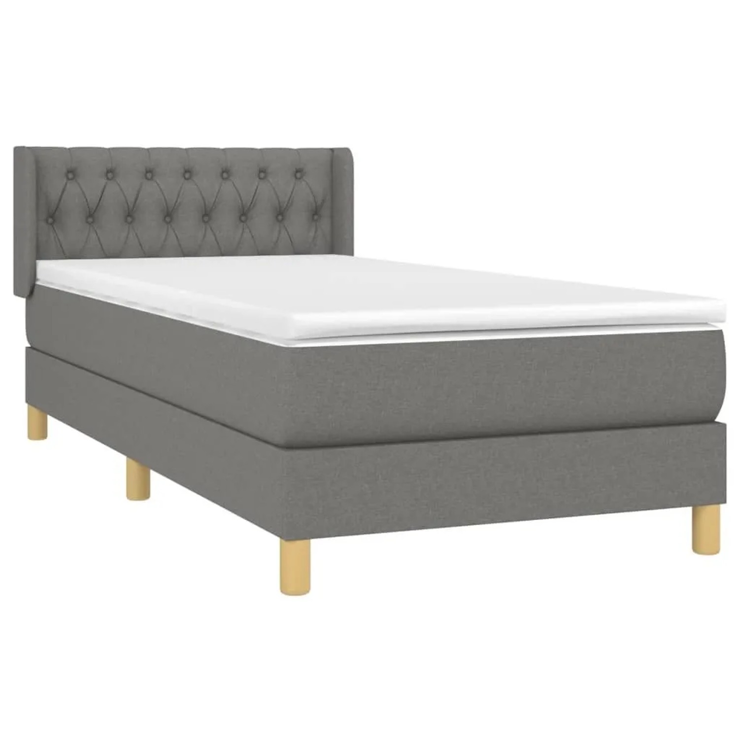 vidaXL Boxspringbett mit Matratze Dunkelgrau 90x190 cm Stoff 3130474 günstig online kaufen