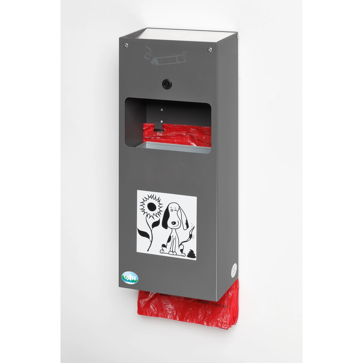 PROREGAL Robuster Kombiascher Mit Hundekotbeutelspender Inkl. Hinweisschild günstig online kaufen