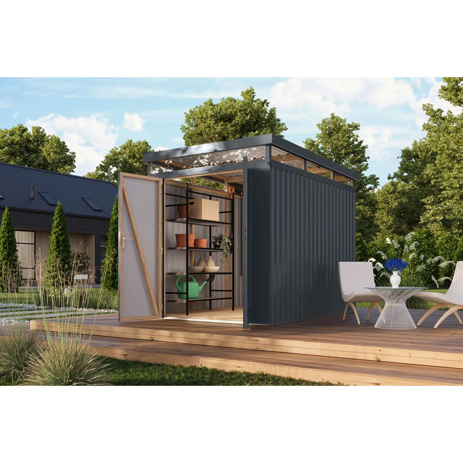 Karibu Metallgerätehaus Argos 2,5 Anthrazit