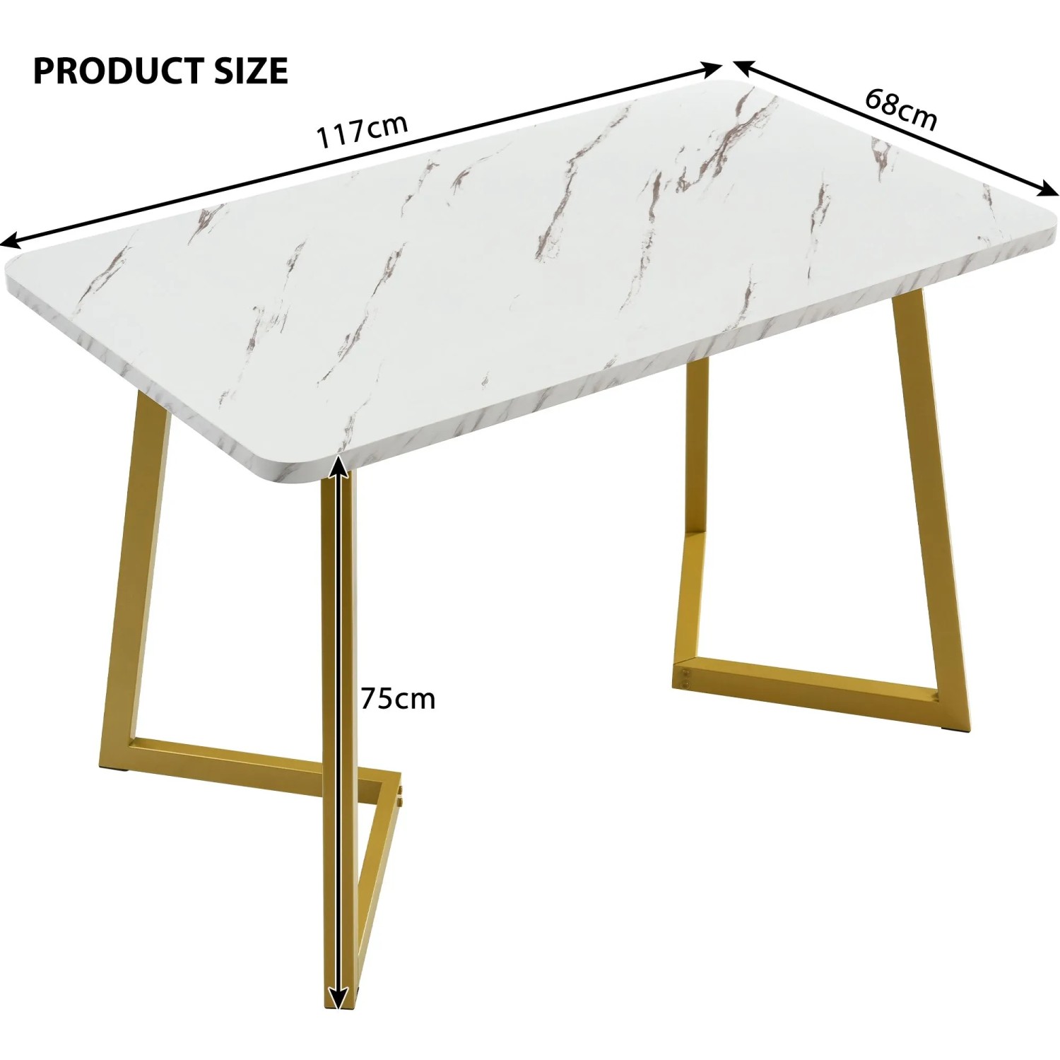 Merax Essgruppe 5-tlg mit 117x68cm Esstisch  4 Samtstühle Braun  Tischbeine Gold_4