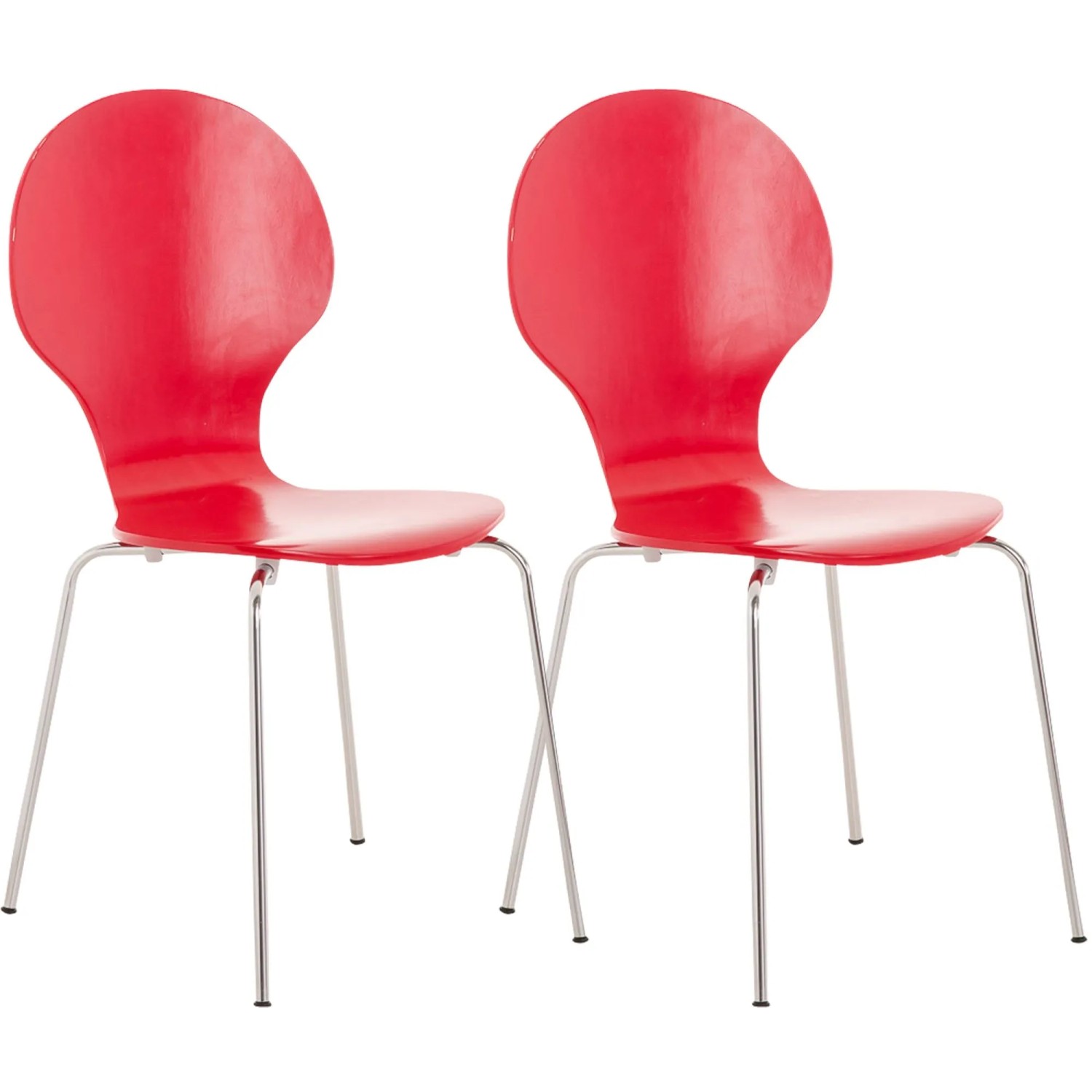 CLP 2x Stapelstuhl DIEGO Ergonomisch Rot