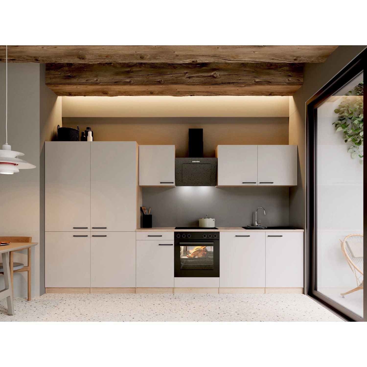 Respekta Merle Küchenblock 340 cm Kaschmir French Door