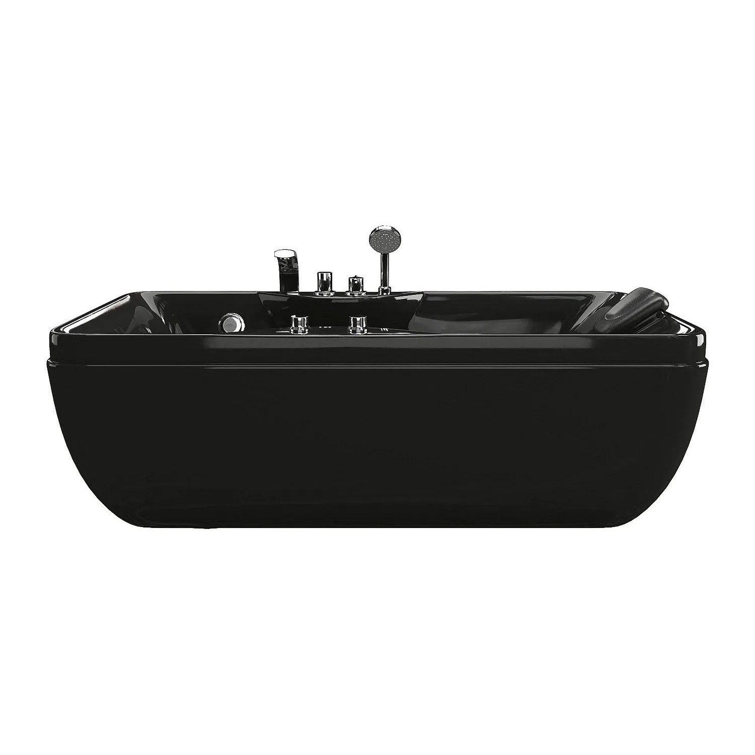 Vente-unique Whirlpoolbadewanne Gavino Schwarz 150 cm