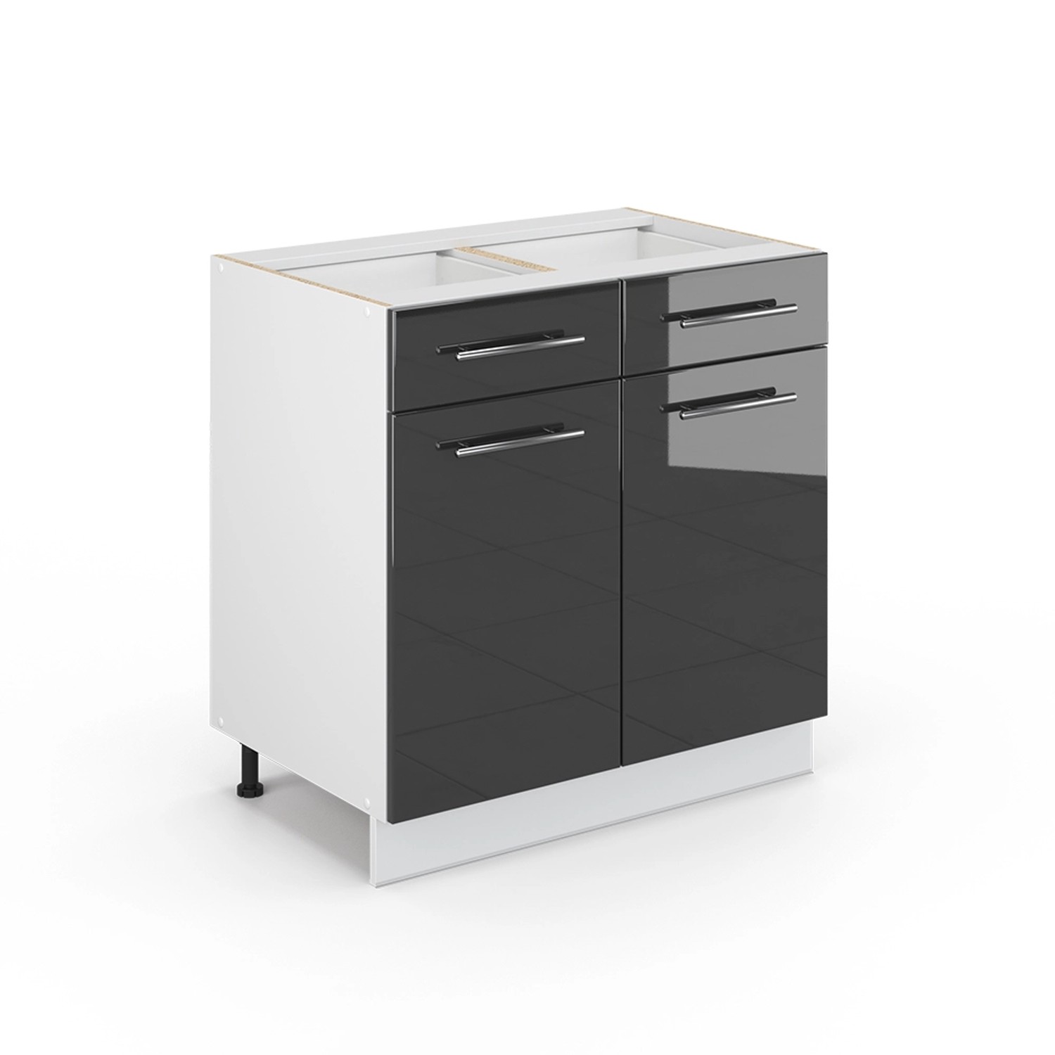 Thumbnail - Vicco Badschrank Fame-Line Anthrazit Hochglanz/Weiß 80 x 82 cm ohne Arbeitsplatte