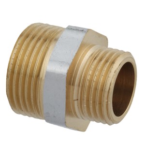 Kirchhoff Reduzier-Doppelnippel, 33,3 mm x 26,4 mm, Chrom, für Gewindefittings.