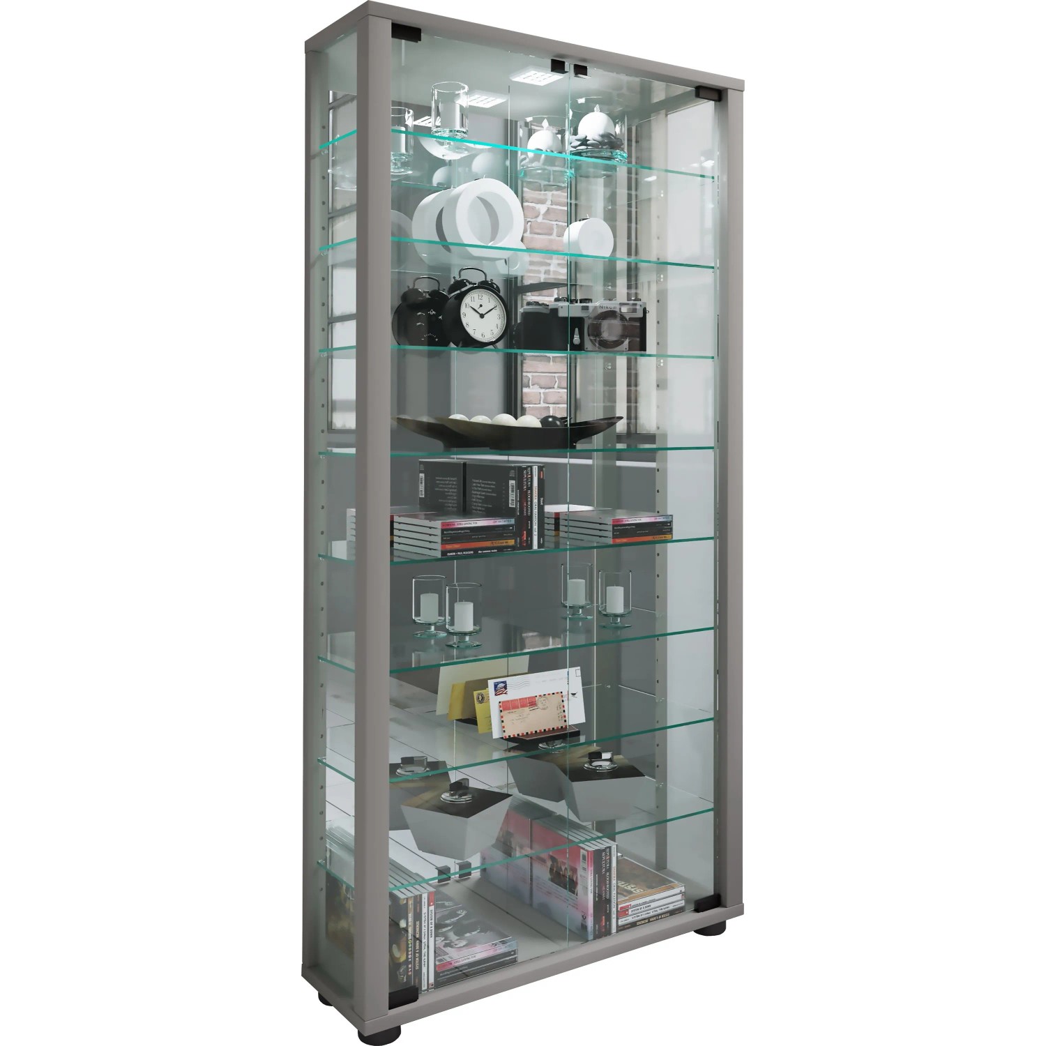Vcm Standvitrine Lumo Silber