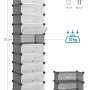 Steckbarer Schuhschrank von Songmics, grau, 173x43x31cm, mit Fächern. Flexibel aufbaubar.