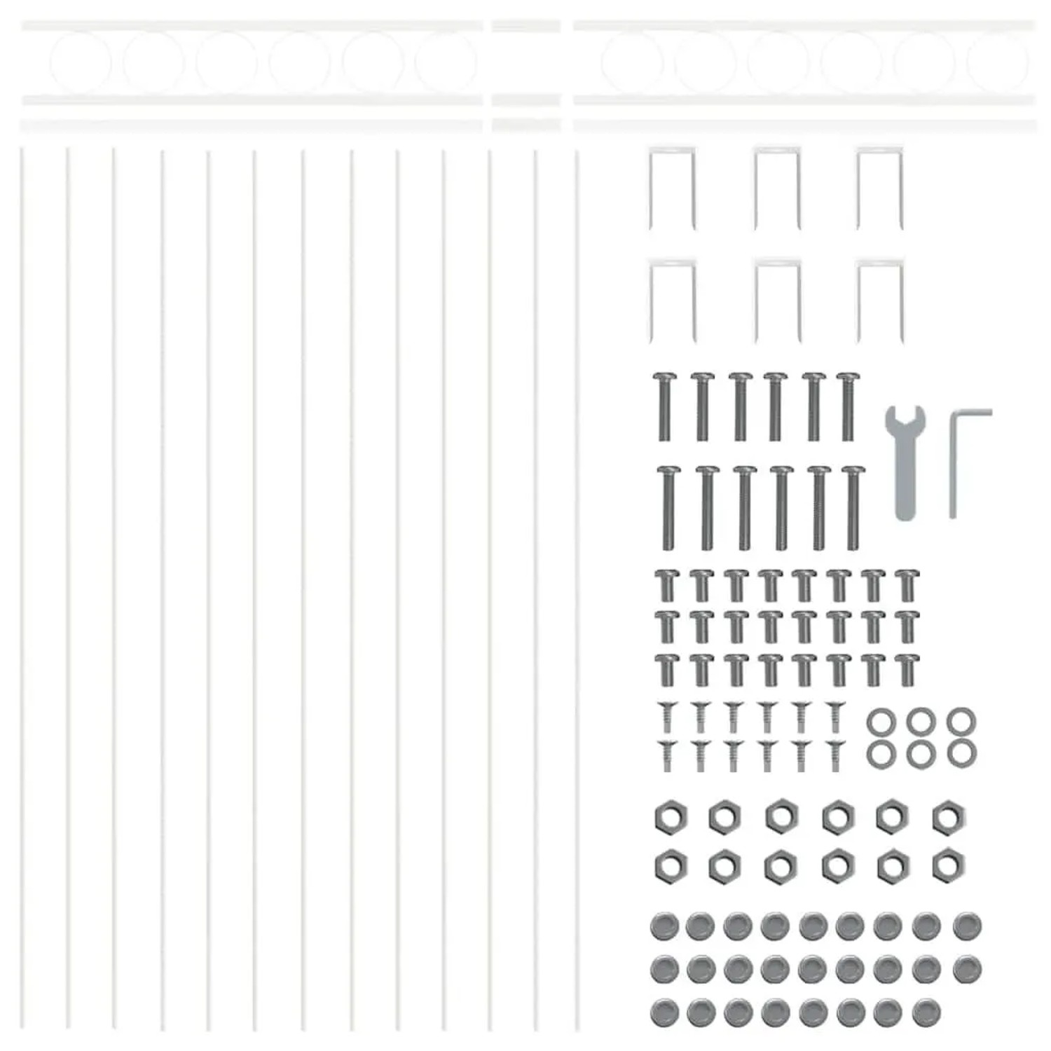 vidaXL Gartenzaun Weiß Stahl 42003928 günstig online kaufen