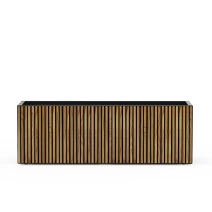 Herstera Garden Pflanzkübel Deco Planter, 50x150x50 cm, schwarz-natur, mit FSC®-zertifiziertem Holz.
