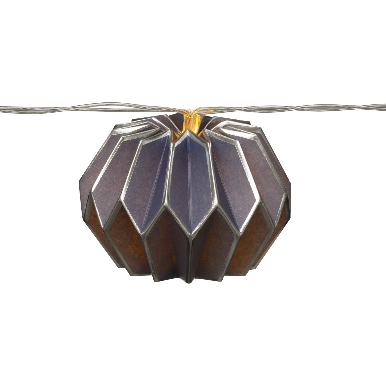 Image of LED-Lichterkette Papierblumen 10 LEDs Warmweiß Transparentes Kabel 1,55 m Silber
