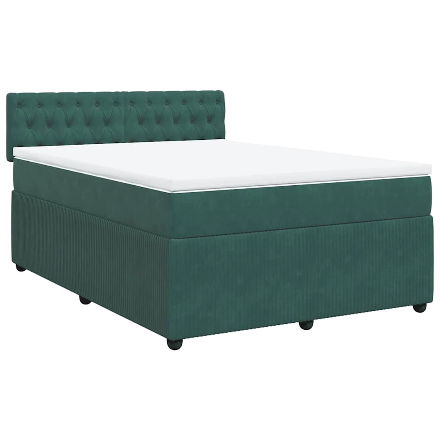 vidaXL Boxspringbett mit Matratze Dunkelgrün 160x200 cm Samt 3287791 günstig online kaufen
