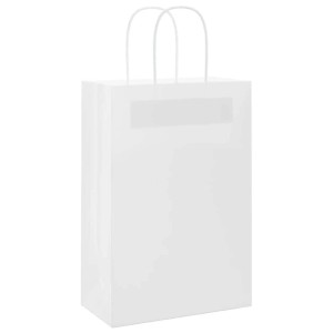 vidaXL Papiertragetaschen 250 Stk mit Henkeln Weiß 21x11x31 cm 4101616