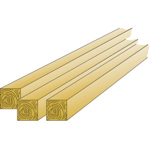 Kantholz, druckimprägniert, 9x9x180 cm, ideal für Zaunbau & Holzkonstruktionen.
