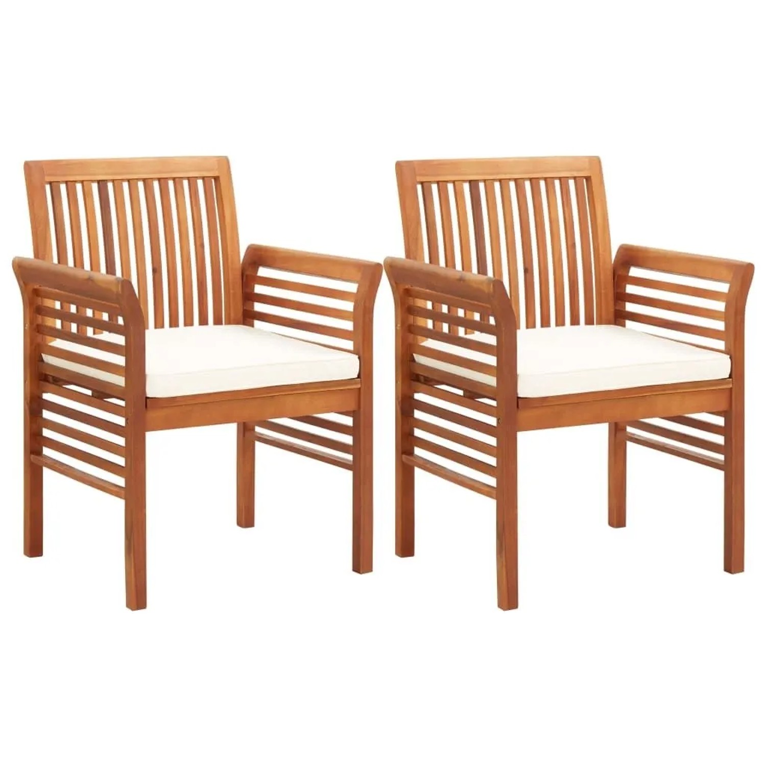 vidaXL Garten-Essstühle mit Sitzpolster 2 Stk Akazie Massivholz 45965