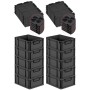 PROREGAL SuperSparSet: 10 schwarze Euroboxen mit Deckel, 16 Liter, für Lagerung und Transport.