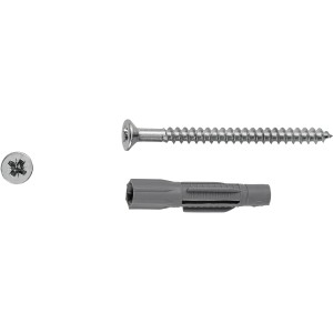 LUX Allzweckdübel mit Schrauben, 16er Set, Durchmesser 5 mm, Länge 29 mm.