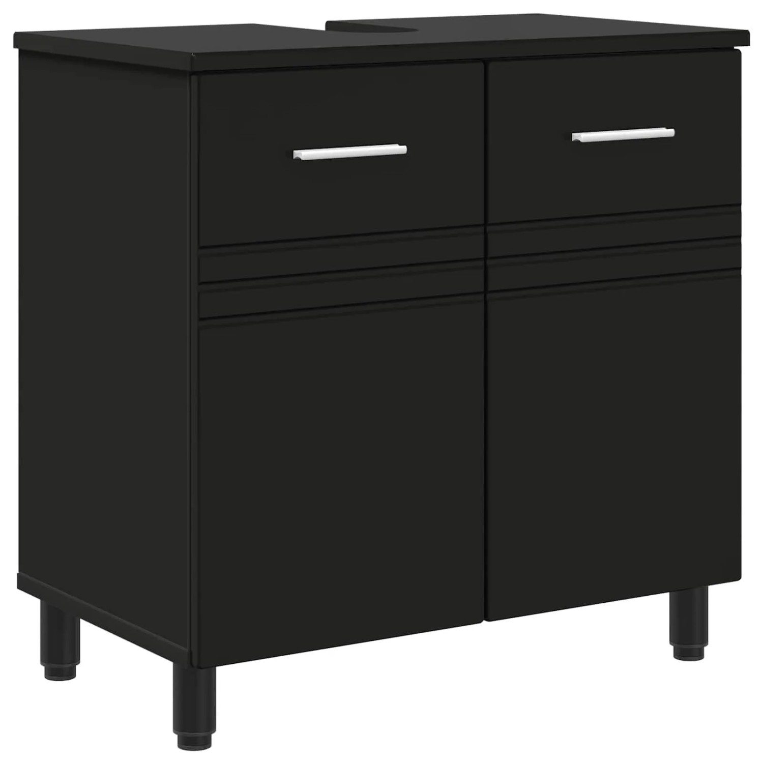 vidaXL Waschtisch Schwarz 60 x 35 x 60 cm Holzwerkstoff 889406