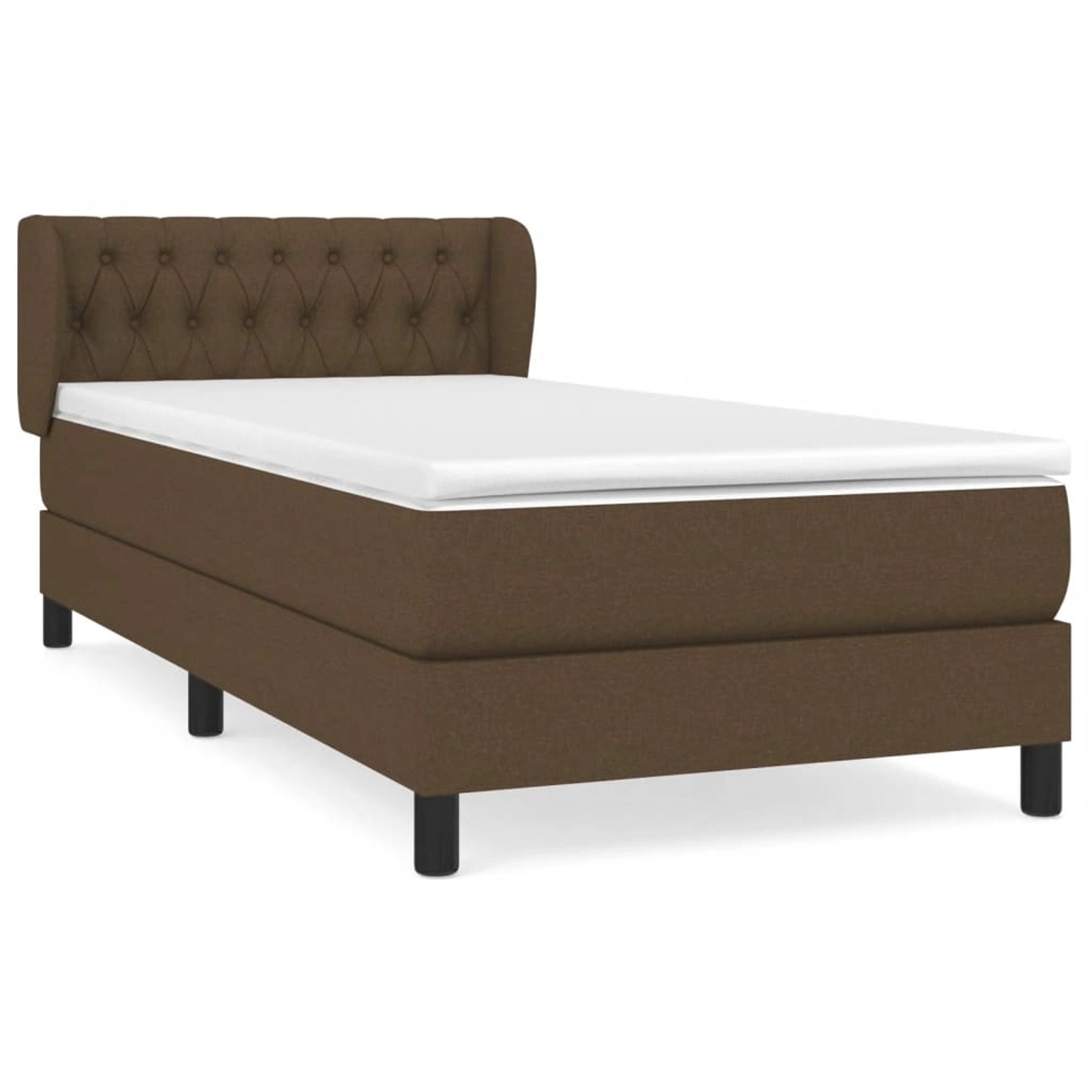 vidaXL Boxspringbett Boxspringbett mit Matratze Dunkelbraun 100x200 cm Stof günstig online kaufen