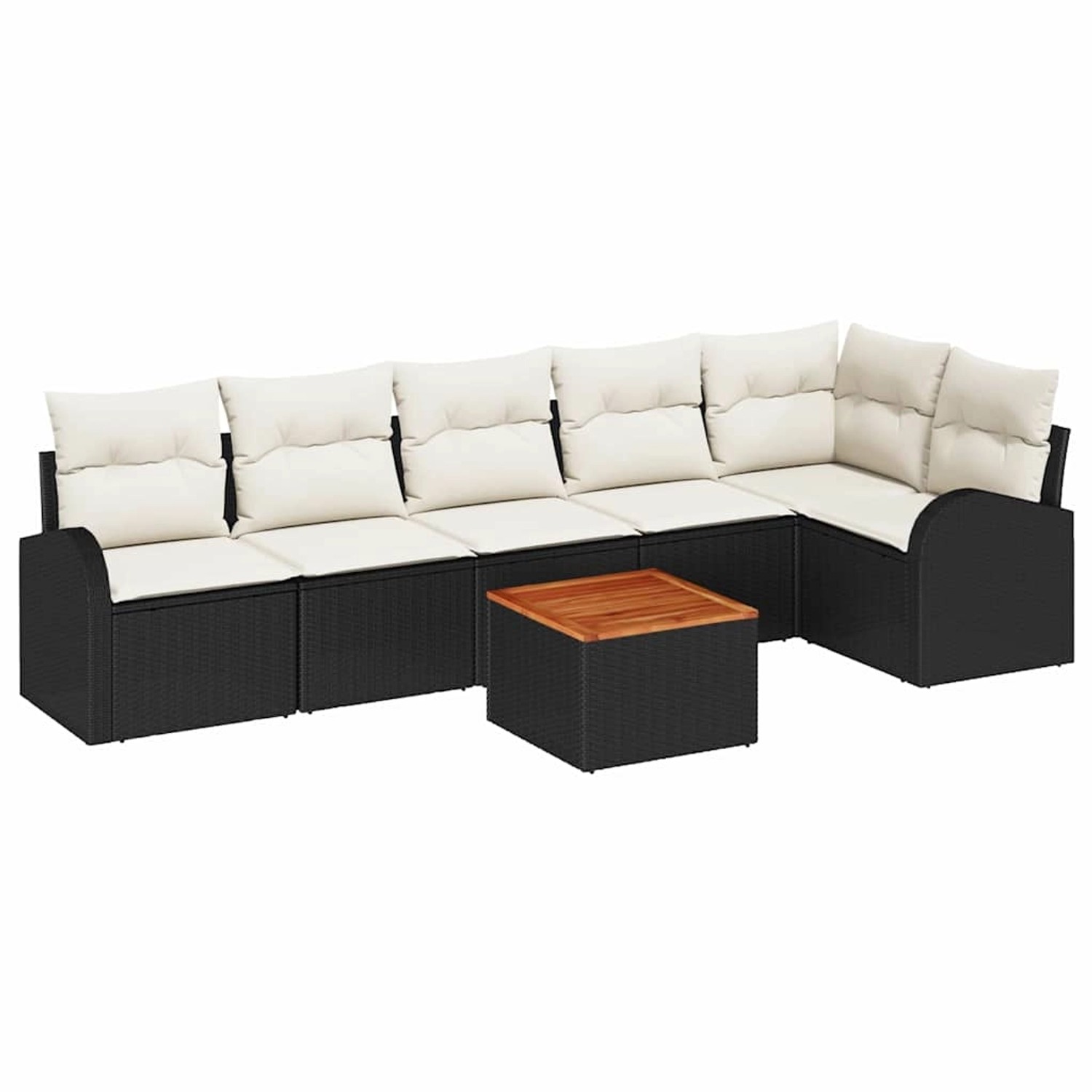 vidaXL Garten-Sofa-Set 7-Tlg Schwarz Weiß 3356255 günstig online kaufen