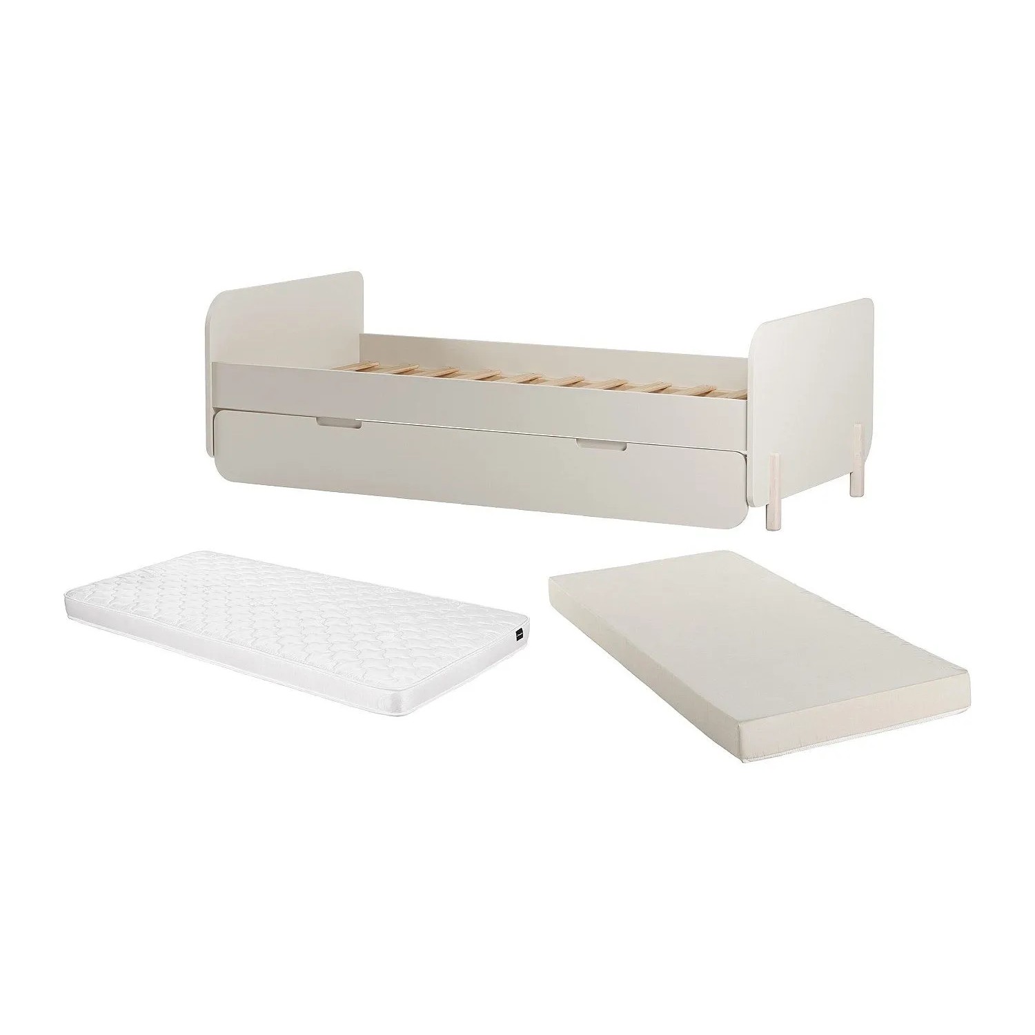 Vente-unique Bettrahmen Taludo Beige  Naturfarben Hell 200.4 cm