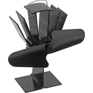 FIREFIX Ofenventilator, 2-flügelig, schwarz, zur besseren Wärmeverteilung im Raum.