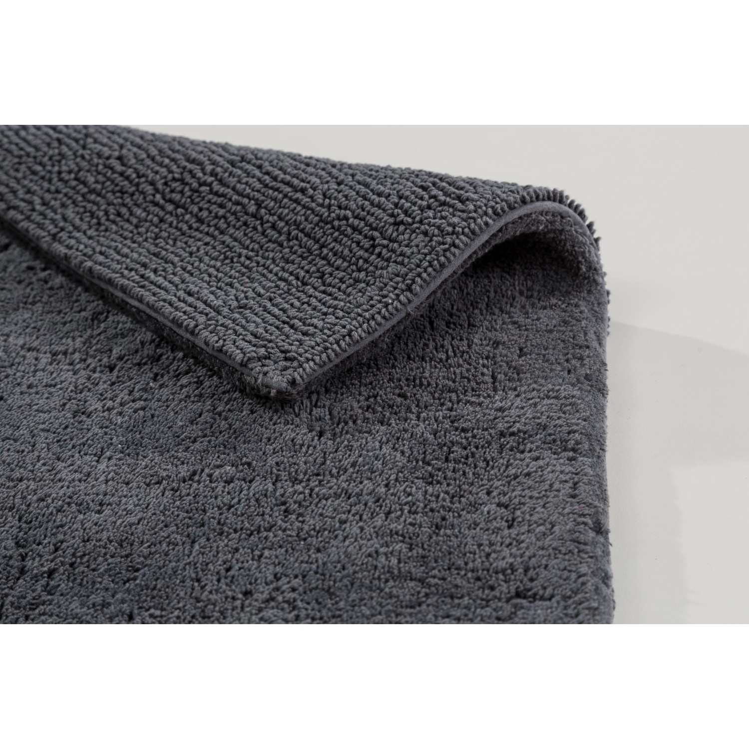 Schöner Wohnen Badteppich Bahamas, 67x110 cm, anthrazit, uni. Weicher Badvorleger für das Badezimmer.