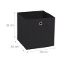 Relaxdays Faltbox 4er Set Polyester Schwarz Zusammenfaltbar 30 cm x 30 cm x 30 cm_4
