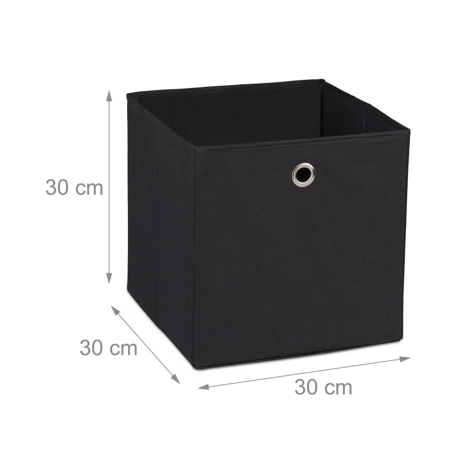 Relaxdays Faltbox 4er Set Polyester Schwarz Zusammenfaltbar 30 cm x 30 cm x 30 cm_4