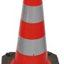 Oranger UvV Bigfoot Leitkegel, 50 cm, mit reflektierenden Streifen für Baustellenabsicherung.