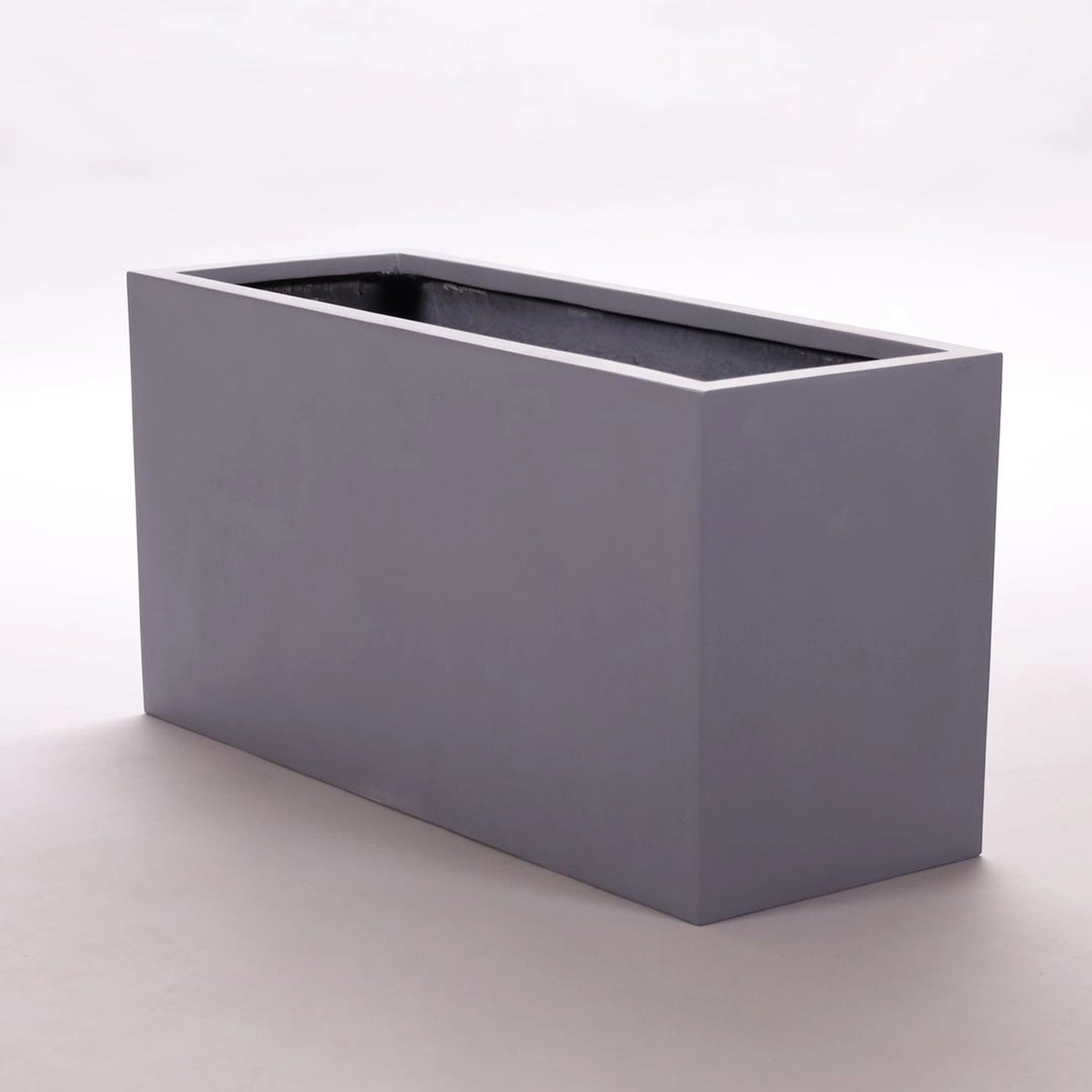 Elegant Einrichten Pflanzkübel Fiberglas Rechteckig 108x40x50cm Grau günstig online kaufen
