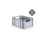 Graue PROREGAL Eurobox 20 Liter mit Griffen, 30x40x22cm, für Lagerung & Transport.