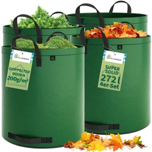TTL GARDEN SUPER SOLID 4x 272L Gartensack 200 g/qm Garten Abfallsäcke Grün Reißfest Für Laub Gras