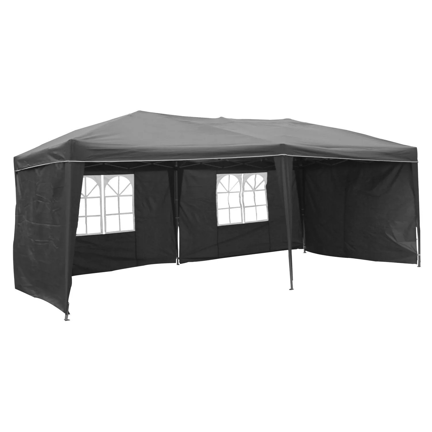 Lex XXL Alu Faltpavillon 6x3m Gartenpavillon Gartenzelt Partyzelt Wasserdicht Steingrau