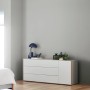 Wohnraum mit Wand in Schöner Wohnen Trendfarbe Dreamy, matte Oberfläche.