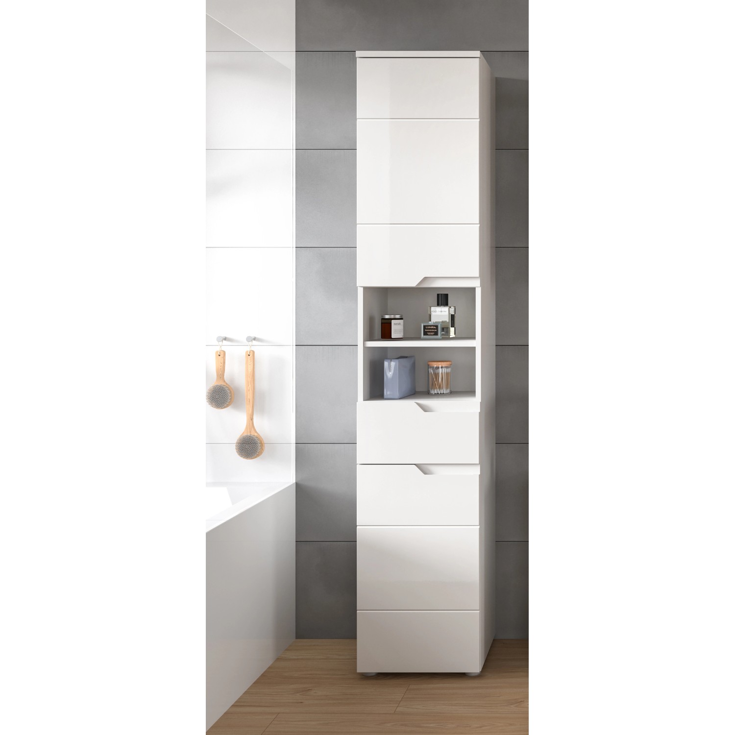 Hochschrank Solero Weiß Hochglanz 193 cm x 38 cm x 34 cm_5