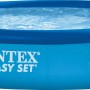 Blauer Intex Easy Set Pool, runder Quick-Up Pool mit Filteranlage.