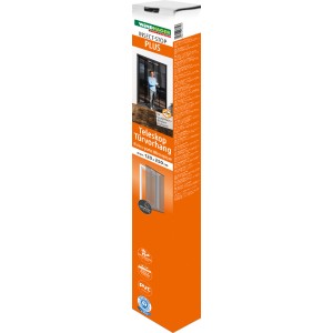 Verpackung des Windhager TVH Teleskop Insektenschutz-Türvorhangs in Anthrazit, 120x250cm.