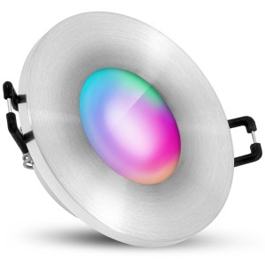 Flacher SSC-LUXon LED Einbauspot BEDA Smart, RGB CCT, IP65 für Bad & Außen, kompatibel mit Alexa & Google.