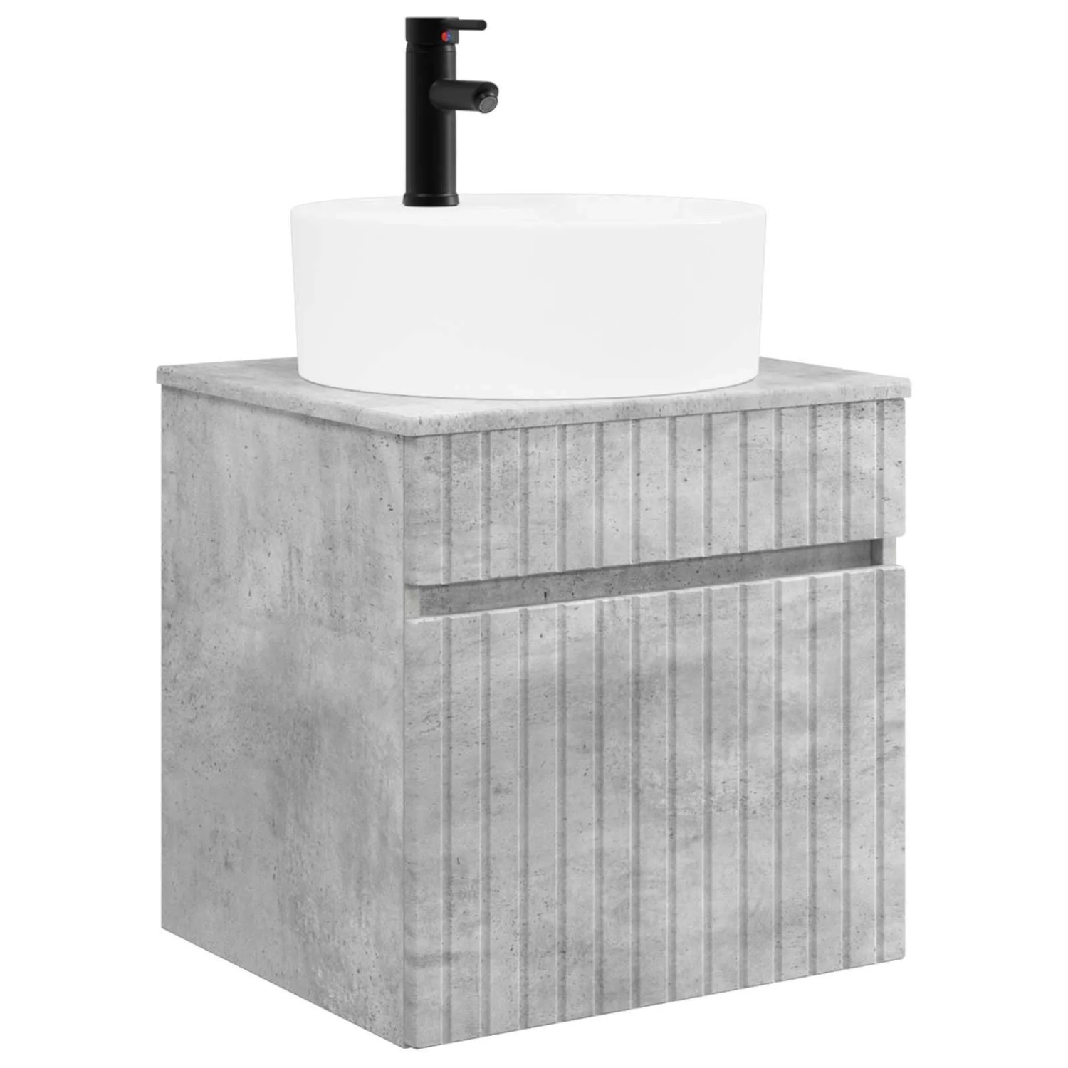 vidaXL Wandmontierte Waschbecken-Vanität Betongrau 49 x 44,5 x 65 cm 890595