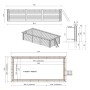 Technische Zeichnung des ALTANKA Holzpools Aqua. Rechteckiger Gartenpool mit Maßen 6,1x2,85x1,31m und Konstruktionsdetails.