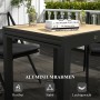 Ausziehbarer Outsunny Balkontisch aus Aluminium für bis zu 7 Personen.