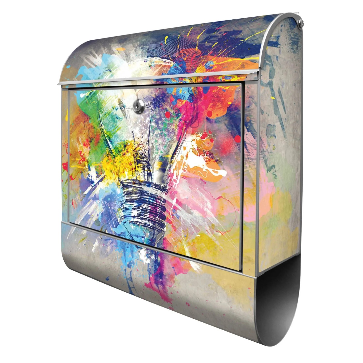 Banjado Design Briefkasten Silber Pulverbeschichtet 39x47x14cm 2 Schlüssel günstig online kaufen