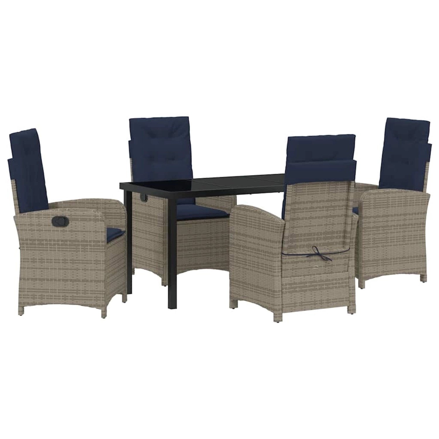 vidaXL Garten Essgruppe 5-Tlg Grau Poly Rattan 3380353 günstig online kaufen